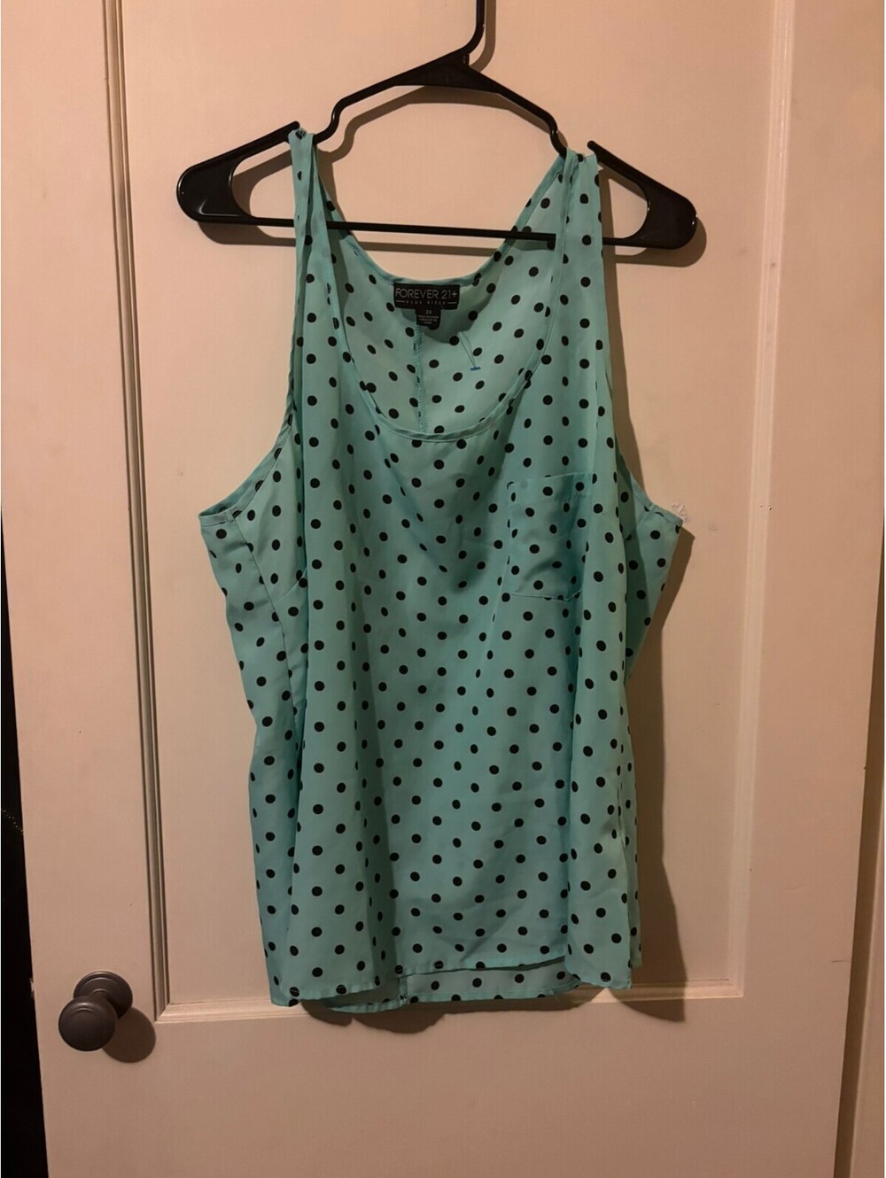 Forever 21 mint polka dot sleeveless top 2X